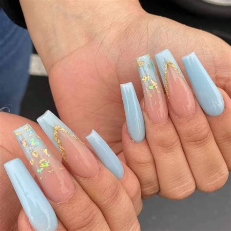 76 Acrylic Light Blue Glitter Nails Ridwan Dengers