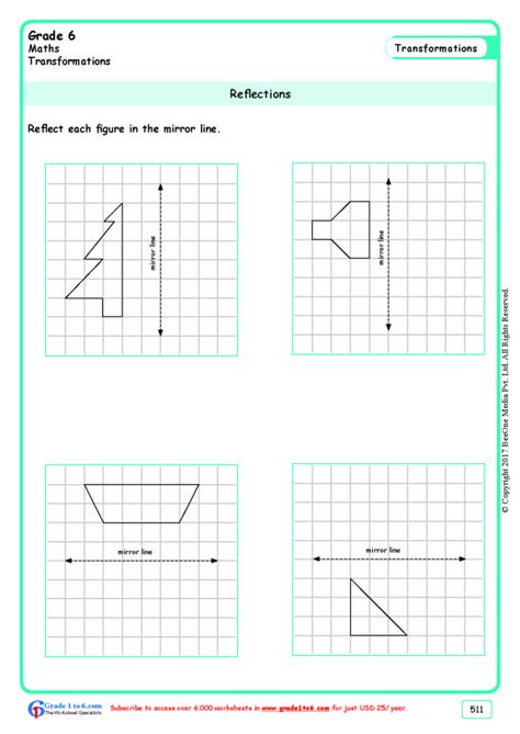 Geometry Reflection Worksheet