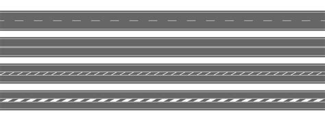 Set Of Straight Roads Horizontal Top View Empty Highways With