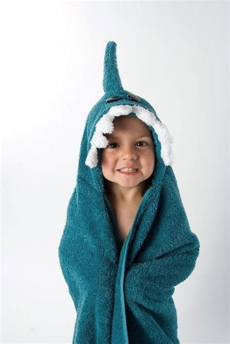 Personalized Shark Hooded Towel Etsy Hooded Towel New Baby