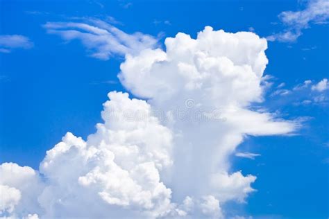Fluffy And Relief Clouds In Blue Sky Big Cumulus Stock Photo Image