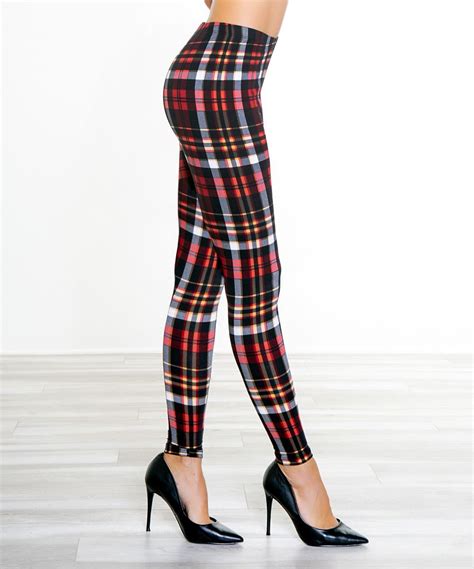 Paolino Black And Red Plaid Leggings Women Zulily Black And Red