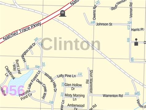 Clinton Map Mississippi