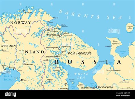 Murmansk Oblast And Kola Peninsula Political Map Federal Subject Of