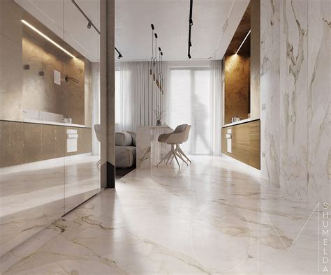 White Marble Floor Interior Design Ideas