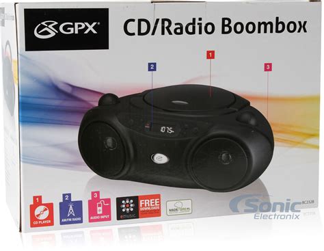 Gpx Bc232b Portable Amfm Radio Cd Player Boombox Black