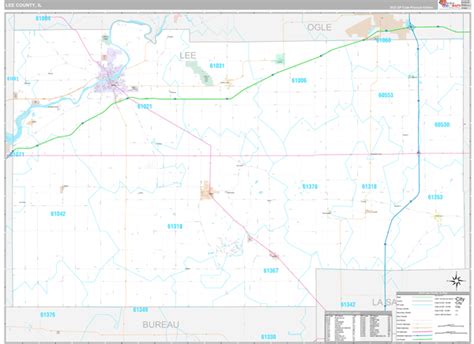 Lee County Il Wall Map Premium Style By Marketmaps Mapsales