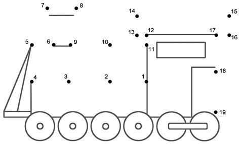 Dinosaur dot to dot worksheets. Train Dot To Dot Printables | Kleurplaten, Trein, Vervoer