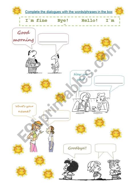 An Easy Activity For Beginners To Complete With Greetings And Farewells Greetings Easy