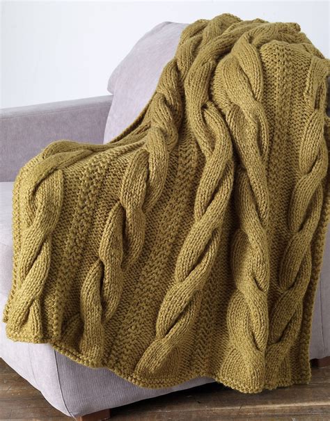Try out a pattern made in bulky or jumbo if you're short on time. Free Knitting Pattern for Sutter's Mill Throw - Easy ...