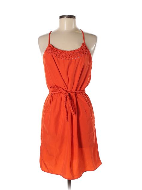 Banana Republic Factory Store Women Orange Casual Dress 8 Petites Ebay