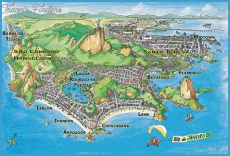 Rio De Janeiro Map Tourist Attractions Travelsfinderscom