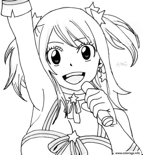 Coloriage Lucy Fairy Tail By Chemicalgirl Manga Jecolorie