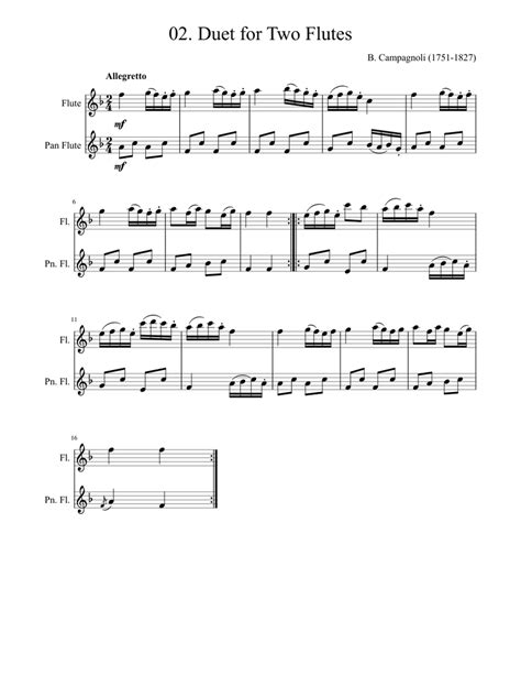 02 Duet For Two Flutes Sheet Music For Flute Solo