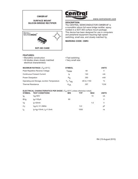 Datasheet Cmkbr 6f Central Semiconductor Preview And Download