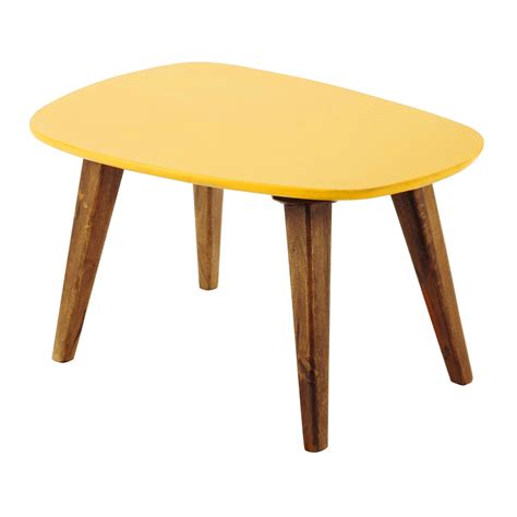 Wooden Vintage Coffee Table In Yellow W 75cm Janeiro Maisons Du Monde