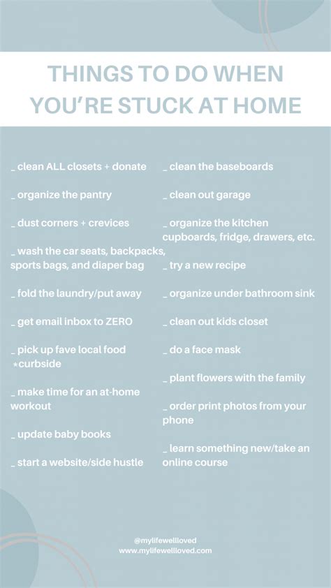 Top 25 Things To Do When Youre Stuck At Home My Life Well Loved