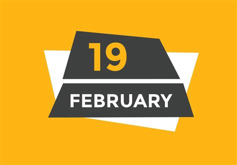 February 19 Calendar Reminder 19th February Daily Calendar Icon