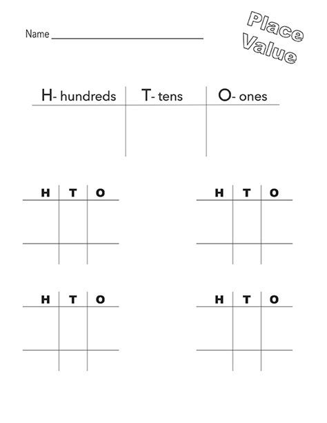 Hundreds Tens Ones Place Value Chart For Adding And Subtraction