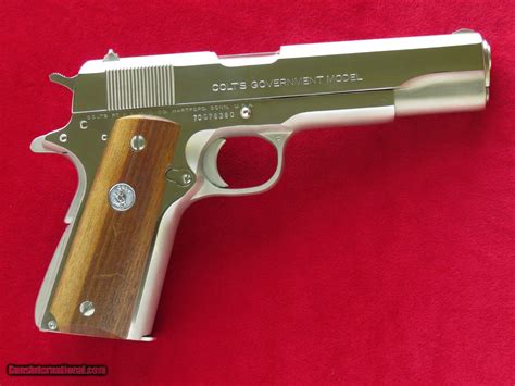 Colt Mk Iv Series 70 1911 Government Model Nickel Finished Cal 45 Acp