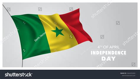 Senegal Independence Day Greeting Card Banner Stock Vector Royalty