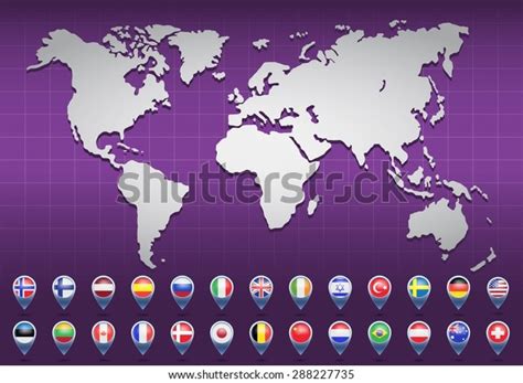 World Map Flags Different Countries Vector Vector De Stock Libre De