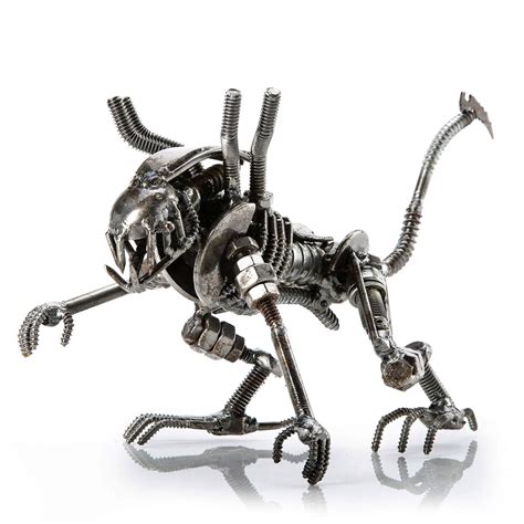 Buy Mini Xenomorph Inspired Recycled Metal Sculpture Handcrafted From