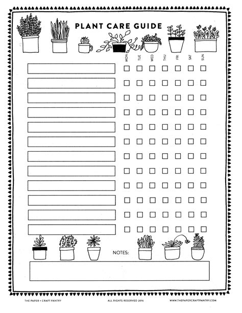 Download Our Printable Plant Care Guide Watering Schedule For Your