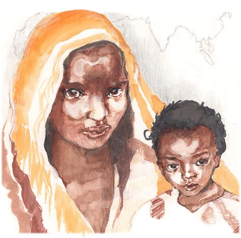 Ethiopean Mother And Child Painting By Nancy Watson