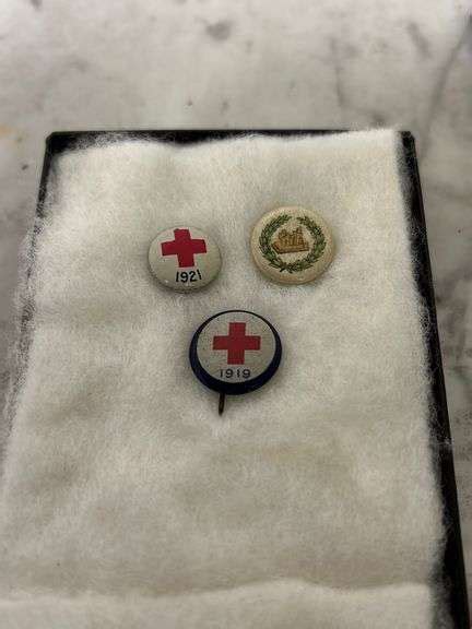 2 Antique Red Cross Pins Antique Pin Baer Auctioneers Realty Llc