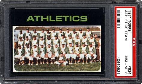 1971 Topps Athletics Team Psa Cardfacts