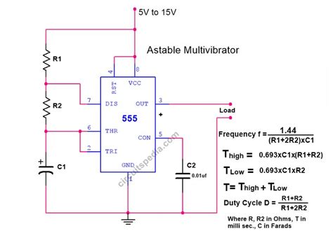 555 Timer Astable Multivibrator 555 Timer Ic Monostable