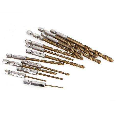 The titanium nitride coating (tin), is the most commonly used standard coating and universally applicable. 13 x HSS Drill Bit Set 1.5mm-6.5mm Bits Titanium Coated With 1/4inch Hex Shanks DIY | Fruugo UK