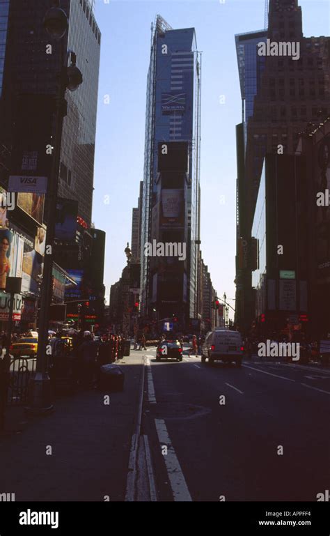 Times Square During Blackout 2003 Manhattan New York City Usa Stock