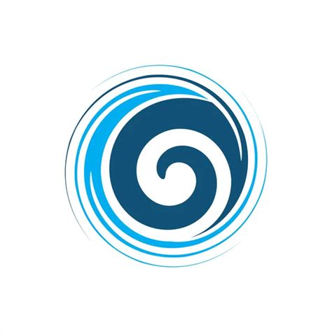 Logo Blue Spiral Beach Waves Foam Swooshes Symbol Icon Illustration