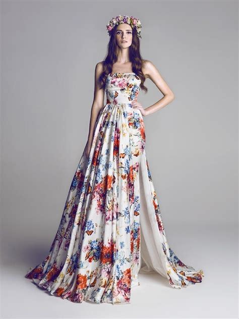 17 Floral Wedding Dresses You Can Shop Now Via Brit Co Printed
