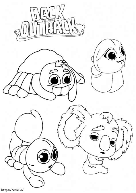 Back To The Outback Characters Coloring Page