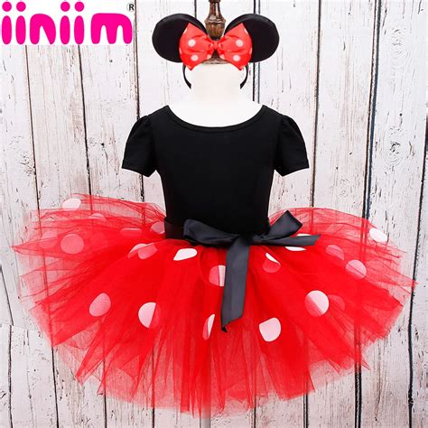 Iiniim Kids Baby Girls Minnie Mouse Tutu Dress With Ear Headband