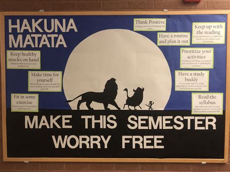 Make This Semester Worry Free Lion King Themed Ra Bulletin Board