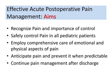 Ppt Acute Postoperative Pediatric Pain Management Powerpoint