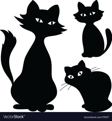 cats silhouette set royalty free vector image vectorstock