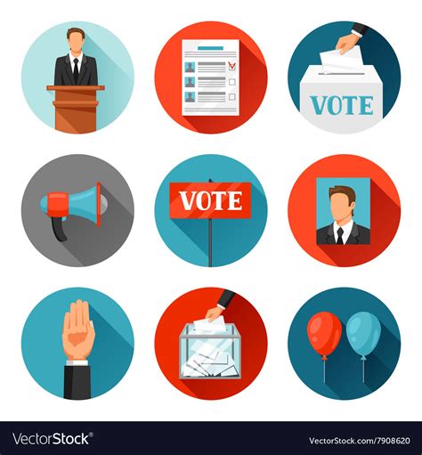 Vote Political Elections Icons For Royalty Free Vector Image