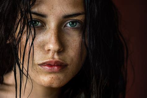 Face Woman Model Portrait Brunette Looking At The Viewer Green Eyes Photography Freckles Hair