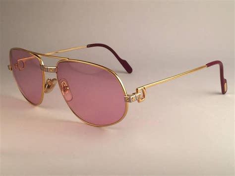 Cartier Santos Romance Rose Pink Lenses 58mm Drake 18k Gold Sunglasses At 1stdibs Rose Gold