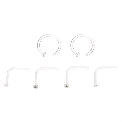 Jewellery Claires Nose Mixed Bioflex® Stud And Hoop 20g Nose Rings 6