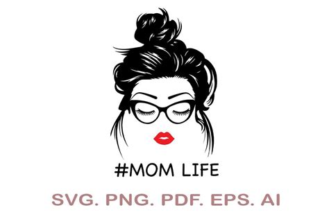 Messy Bun Mom SVG, Mom SVG - So Fontsy