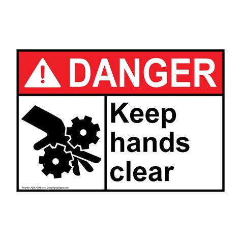 Danger Sign Keep Hands Clear Sign Ansi