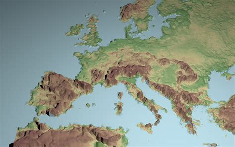 Low Polygon 3d Europe Map