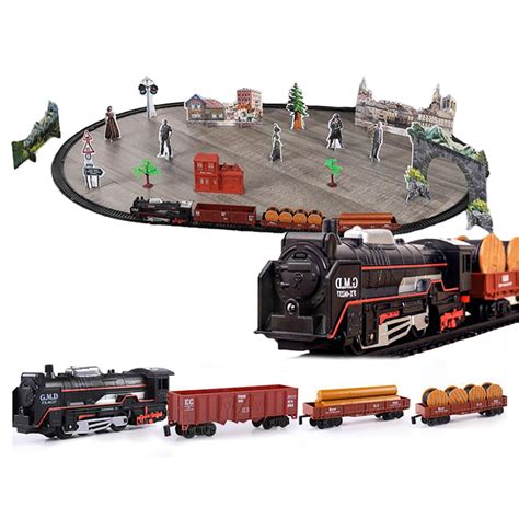 Classic Electric Train Toy Rails Train Model Railway Set Professional