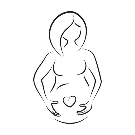 Pregnant Woman Outline Drawing Illustrations Royalty Free Vector